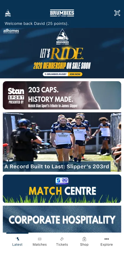 ACT Brumbies Rugby app screenshot 1
