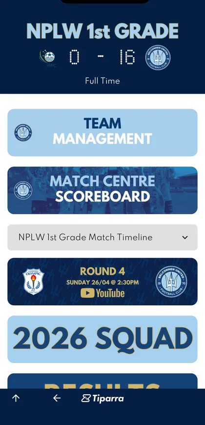 BUFC app screenshot 2