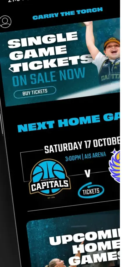 UC Capitals app, single game tickets and next home game