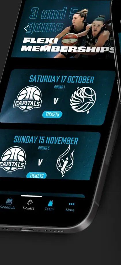 UC Capitals app, flexi memberships and fixtures