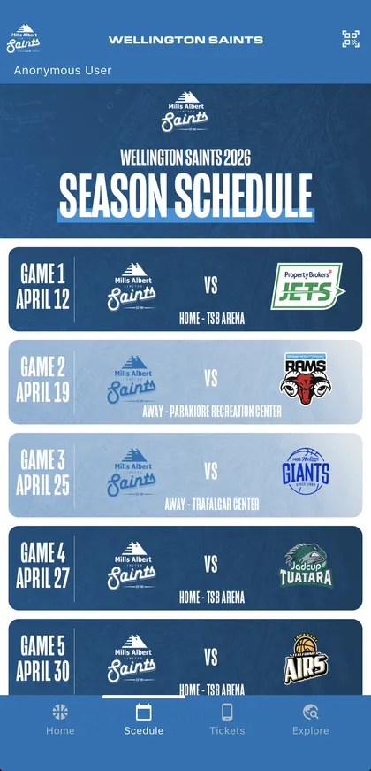 Wellington Saints app screenshot 2